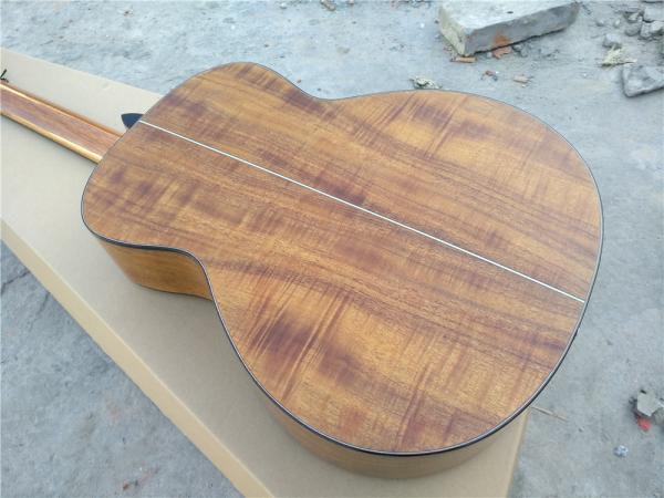 Koa wood Handmade jumbo acoustic 12 string armrest bevelled cutway 12 Strings custom acoustic electric guitar