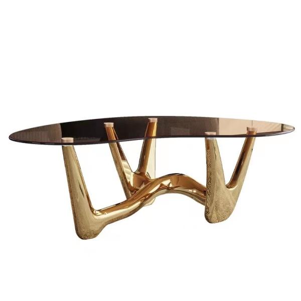 Cuore Stainless Steel Tempered Glass Coffee Table