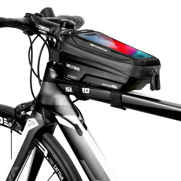 Front Tube Frame Bike Bicycle Handlebar Bag with 1L Capacity Waterproof Phone Mount