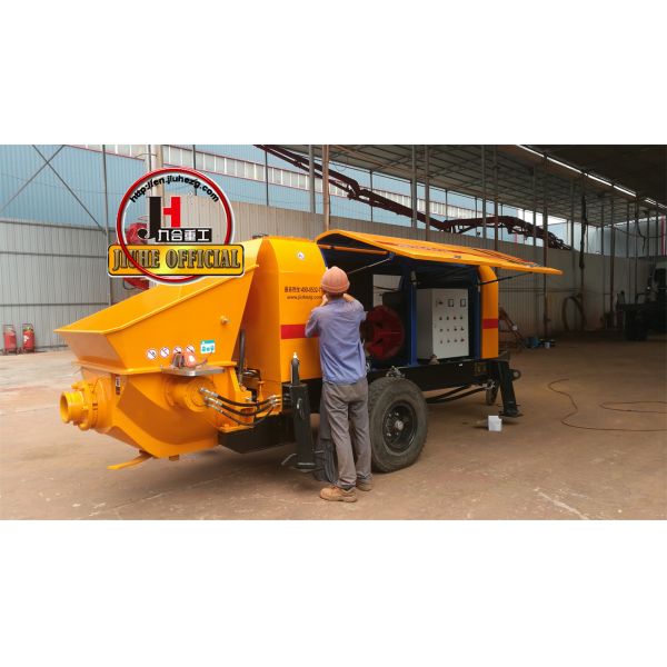 China JIUHE Factory HBT60 Electric Trailer Concrete Pump New Mobile Mini Concrete Pump