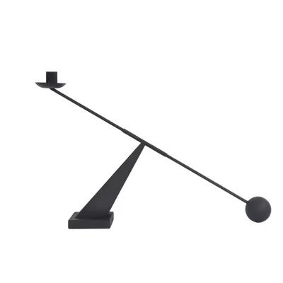 Modern Minimalist Black Creative Personalized Geometric Lines Restaurant Candlelight Dinner Home Decor Metal