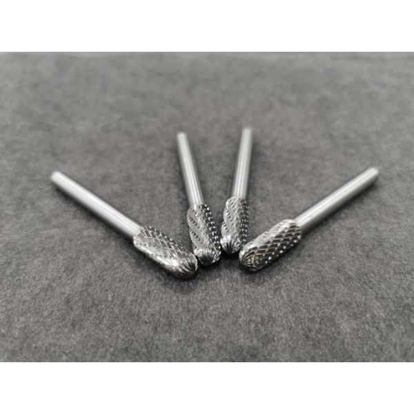 Cylinder Shape Tungsten Carbide Rotary Burrs With Radius End Round Head Cut For Wood Metal Steel