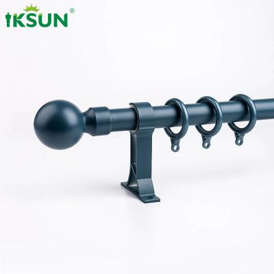28mm Wall Mount Aluminium Curtain Pole Heavy Duty Morandi Blue Color