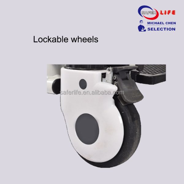 Health equipment elderly care chair patient transfer chair disable rollator transport chair height adjustable with wheels