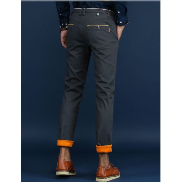 2023 Men's Casual Pants in Pencil Pants Pattern with Fly Opening and Zip Placket