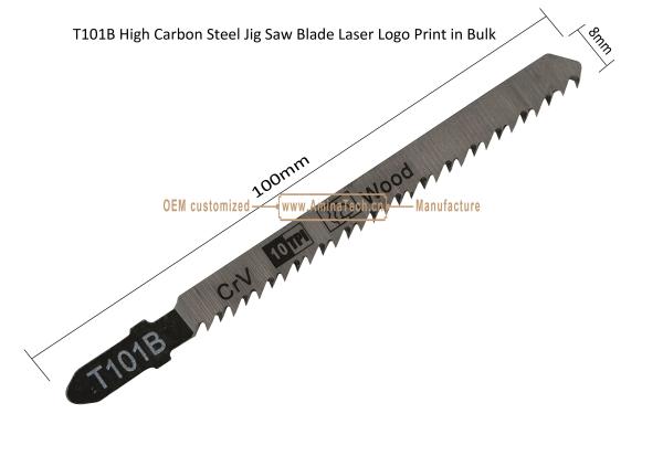 T101B Carbon Steel Jig Saw Blade Laser Logo Print in Bulk size:100mmx8x10T, Cutting Woods,Reciprocating Saw Blade