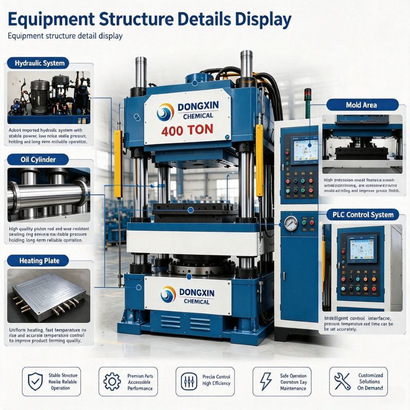 400T Hydraulic Melamine Press Machine With PLC Control And Electric Precision Heating For Tableware Manufacturing