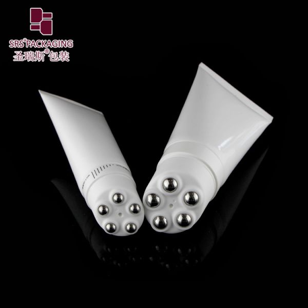 PE Cosmetic Squeeze Tubes D40mm With Slanted Surface 5 Roller Ball Mouth Filling