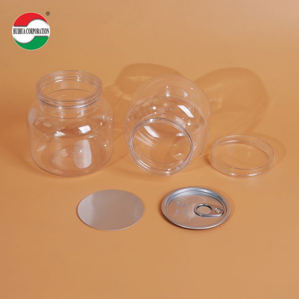 500ML PET Bottle Plastic Clear Cylinder Sealed Jar With Screw Lid HYP500-40g