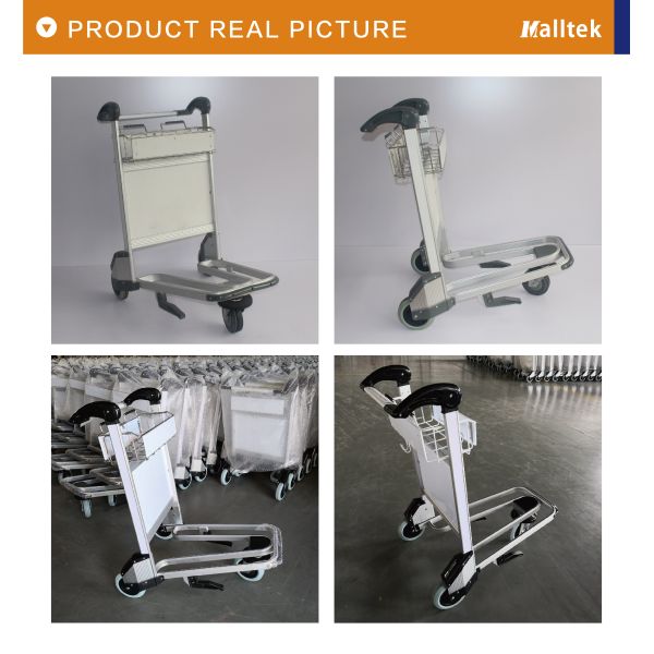 Aluminum Alloy Airport Luggage Trolley For Intermational Airport