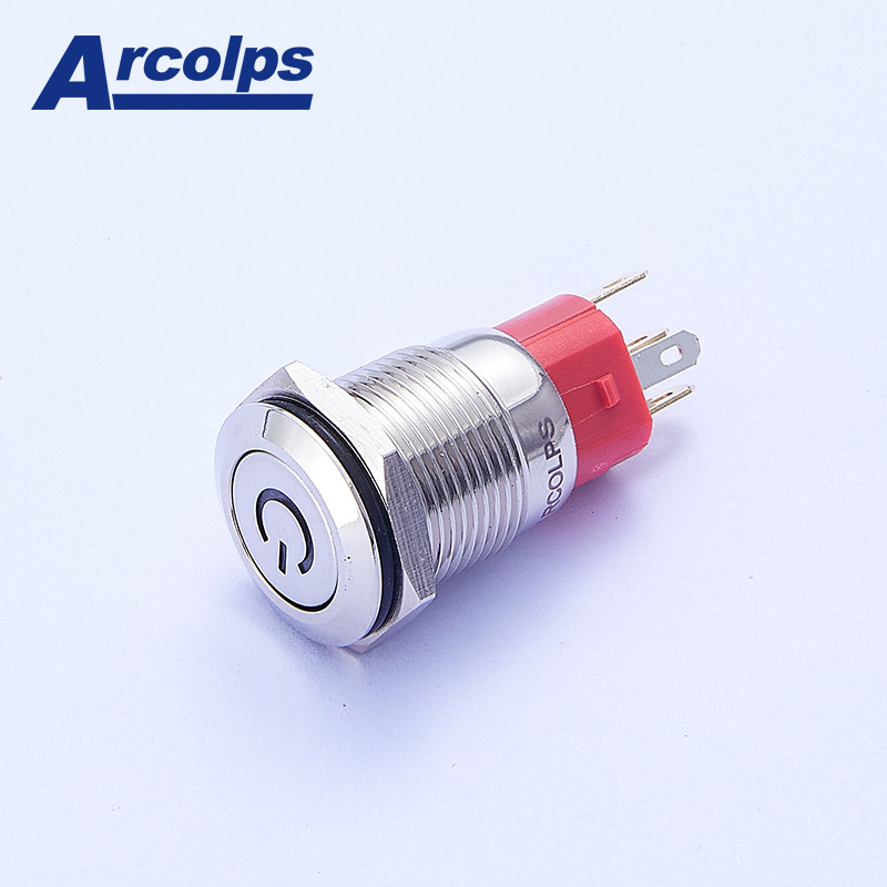 1NO1NC 2NO2NC High Current Push Button Switch IP67 LED On Off Switch