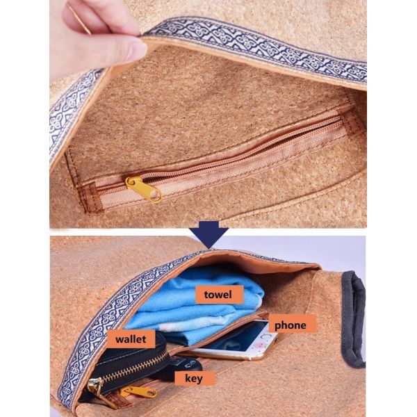 Factory Wholesale 35''x13.5'' Large Capacity Casual Look Cork Yoga Mat Fitness Shoulder Bag