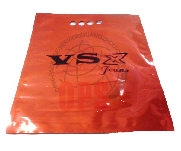 3 Layer Laminated Custom Printed Shopping Bags Three Side Seal With Finger Hole
