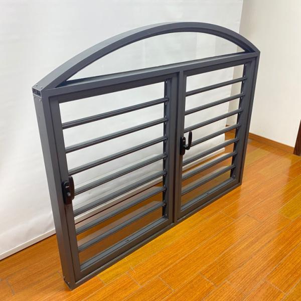 Customized Aluminum Louver Window 6mm Glass Precision Cutting Powder Coating Invisible Blinds