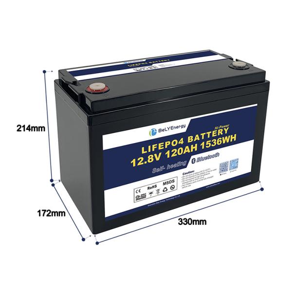 Rechargeable Lifepo Battery 12v 120ah 1536 Wh Light Weight For RV Motorhome Camper