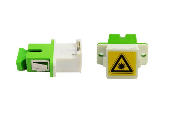 SC / APC Shutter Brass / Nickel Simplex Fiber Optical Adapter For Local Area Networks