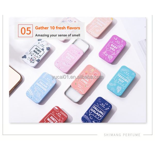 Solid Balm Pocket Perfume Long-lasting Eau de Toilette in 10 Flavors for Men and Women