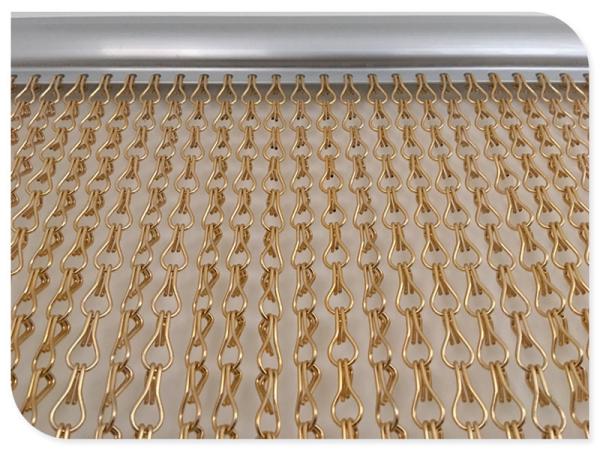 2mm アルミ チェーンリンク カーテン 銀 金 赤 黒