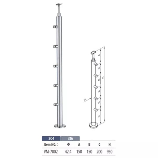 На открытом воздухе балюстрады и поручни лестницы поручня балкона нержавеющей стали