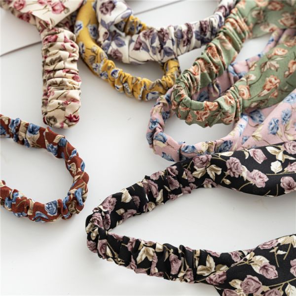 Europe United States floral hair band square scarf hair girl elastic headband cross-border hot bun head triangle