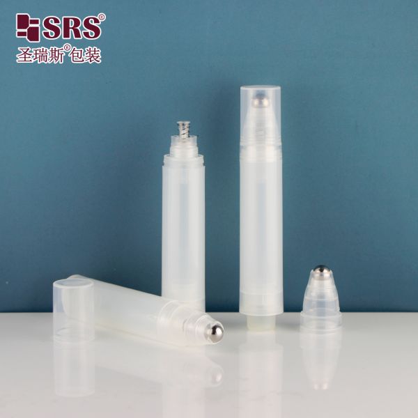 Wholesale Custom Colored Roller Bottle With Stainless Steel Ball 10ml Airless Bottle With Roll on Applicator