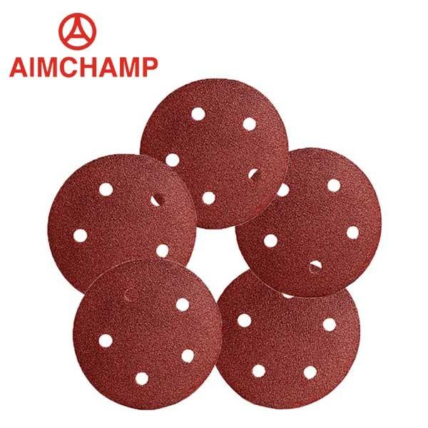 5 Inch 125mm Red Aluminum Oxide Sand Paper Metalworkig Rust Removal Sanding Disc