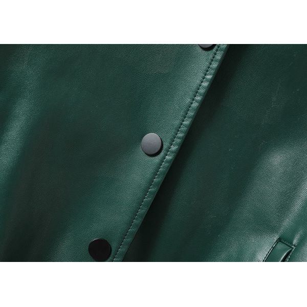 Plus Size Стоящий воротник Кожа Мотоциклетная куртка Windcheater Утилита Внешние виды спорта Женщины Фальшивое меховое куртка