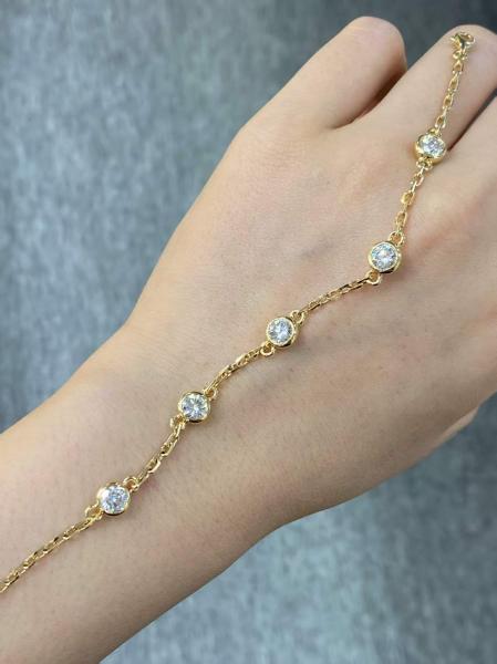 2.53ct Bubble Bracelet DEF VVS Round Shape Lab Grown Diamonds 18K gold