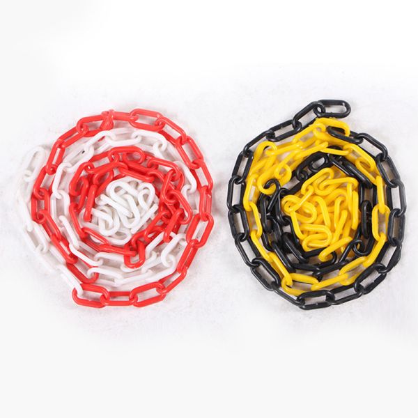 Cadena de plástico amarilla resistente a la intemperie con longitud personalizable para aplicaciones de seguridad y barreras