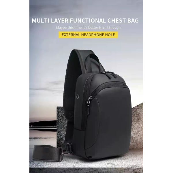 Fashion OEM Nylon Men Shoulder Chest Sling Bags 18*12*28cm