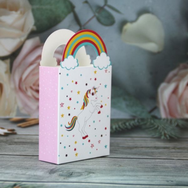 Десерта пекарни картона единорога радуги коробки 8g/Pcs белого упаковывая