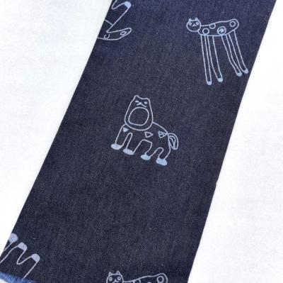 Animal Printed Light Weight Denim Fabric For Kids Jeans Jacket Or Shirt
