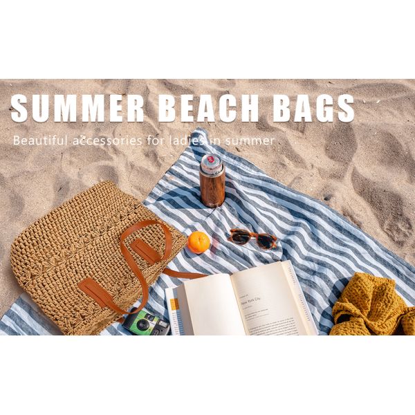 Straw Bag for Women Woven Beach Structured Tote Handmade Crochet Carteras De Mujer Summer Shoulder Bohemian