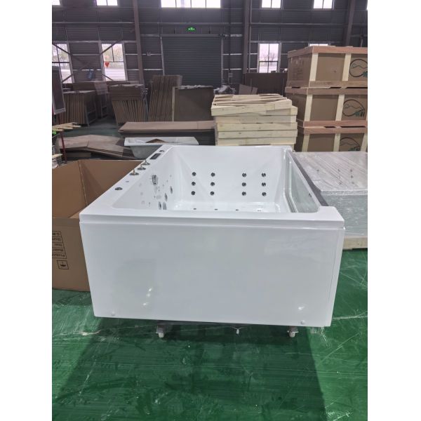 Estimated Delivery Time 1500mm Front Glass Corner Hydro Massage Bathtub with 6 Big Jets
