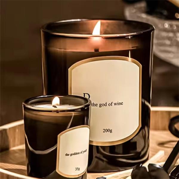 Luxury Unique Green Clear Glass Jars Empty 8oz 10oz Candle Vessels For Festive Decoration