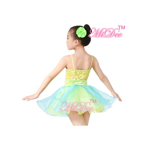 lyrical ballet dance costumes Sequin Tops Two Colors Layered Tulle Skirt