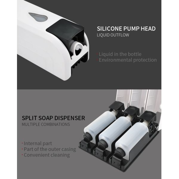 White Color Wall Mounted Liquid Soap Dispenser / Combined Wall Hung Soap Dispenser