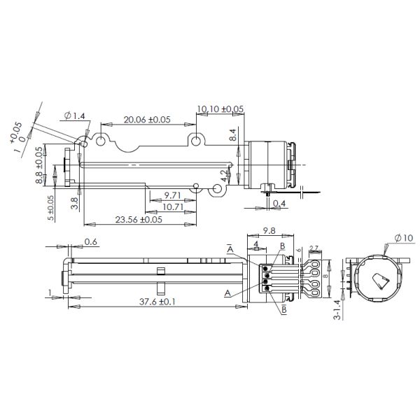 Мотор Китая VSM1065 10mm Stepper 18 градусов шагает мотор винта руководства M2 угла Stepper
