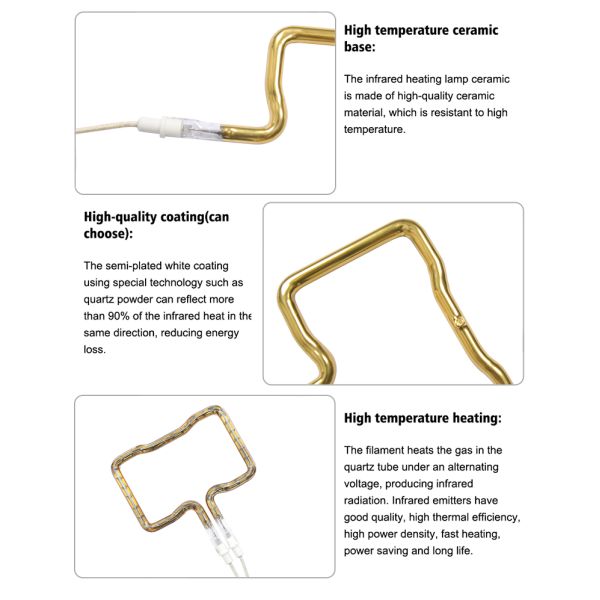 Gold-Coated 3D Infrared Heating Element Tube 200-6000W