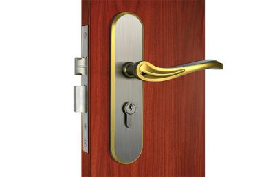 PVD Finishing Door Lock Mortise Lever Handle Solid Zinc 3 Chaves de latão