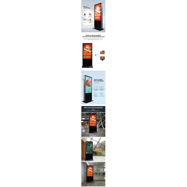 55 Inch Double Screen LCD Indoor Outdoor Advertising Display Totem Kiosk