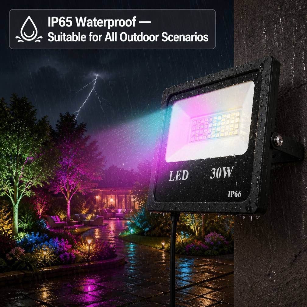 Ip66 Outdoor Rgbw Floodlight Led Lights 30W For Theme Park Christmas