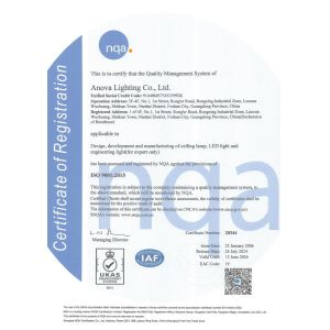 Anova Lighting Co., Ltd. Certifications