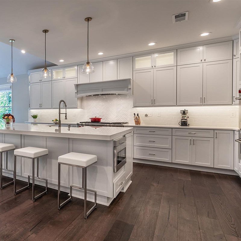 Modern Design Full Kitchen Cabinets with Eased Edge and Plywood Carcase Material