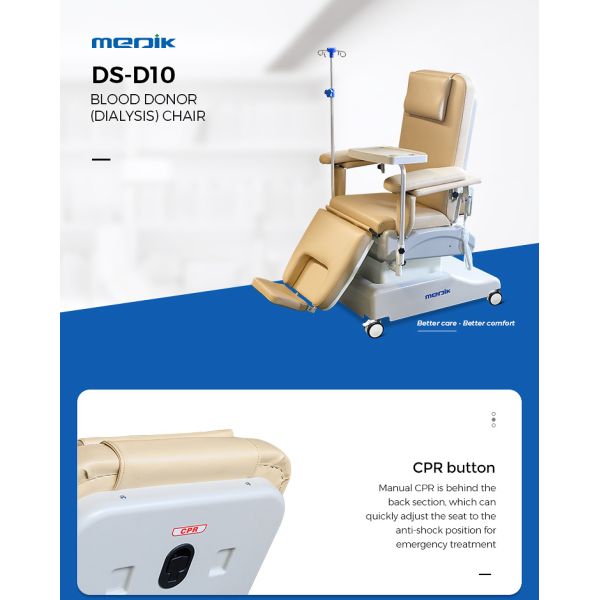 Electric Medical Transfusion Blood Donation Chair On Wheels 240kgs Load