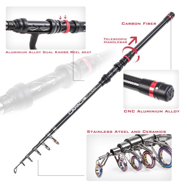 ODM Collapsible Fishing Rod 1.8M 2.1M Fishing Reel Fishing Comb Set