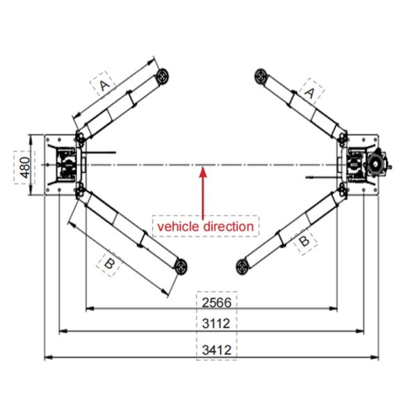 4000kg Capacity Hydraulic Lift with Two Post Design for Sedan SUV and Pickup Truck