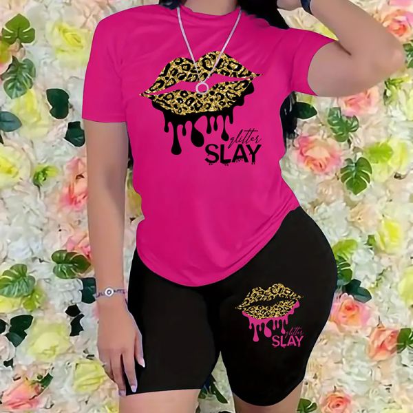 Washable Stylish Women Two Piece Outfits Short Sleeved Co Ord Outfits