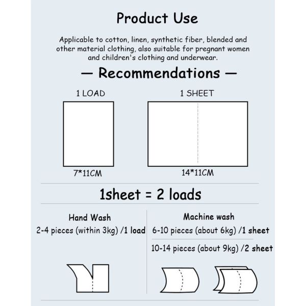 Hojas de detergente para ropa libre de plástico fáciles de usar tiras de detergente para ropa