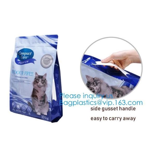5 kg dog food handle bag Aluminum Foil Side Gusset Quad Sealed Dog Food Bag Stand Up Pet Feed Pouches Large PET FOOD PAC